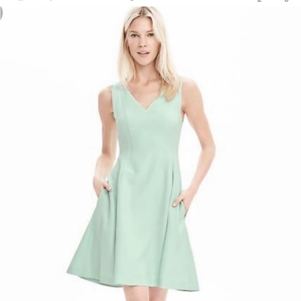 Banana Republic Mint Fit and Flare Pocket Dress